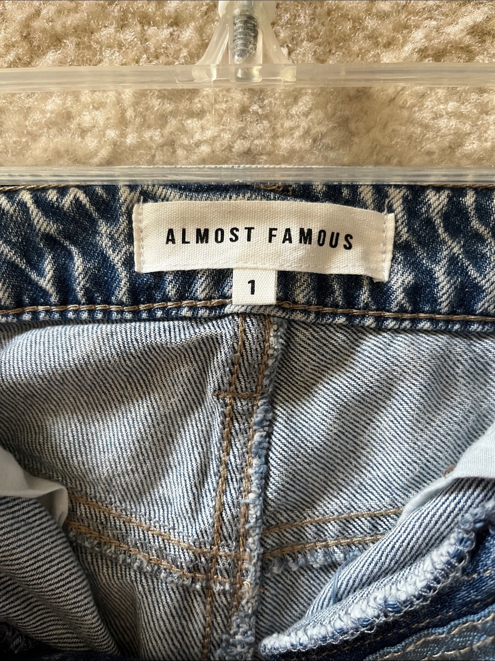Almost Famous Light Blue Distressed‎ Boyfriend Jeans sz 1